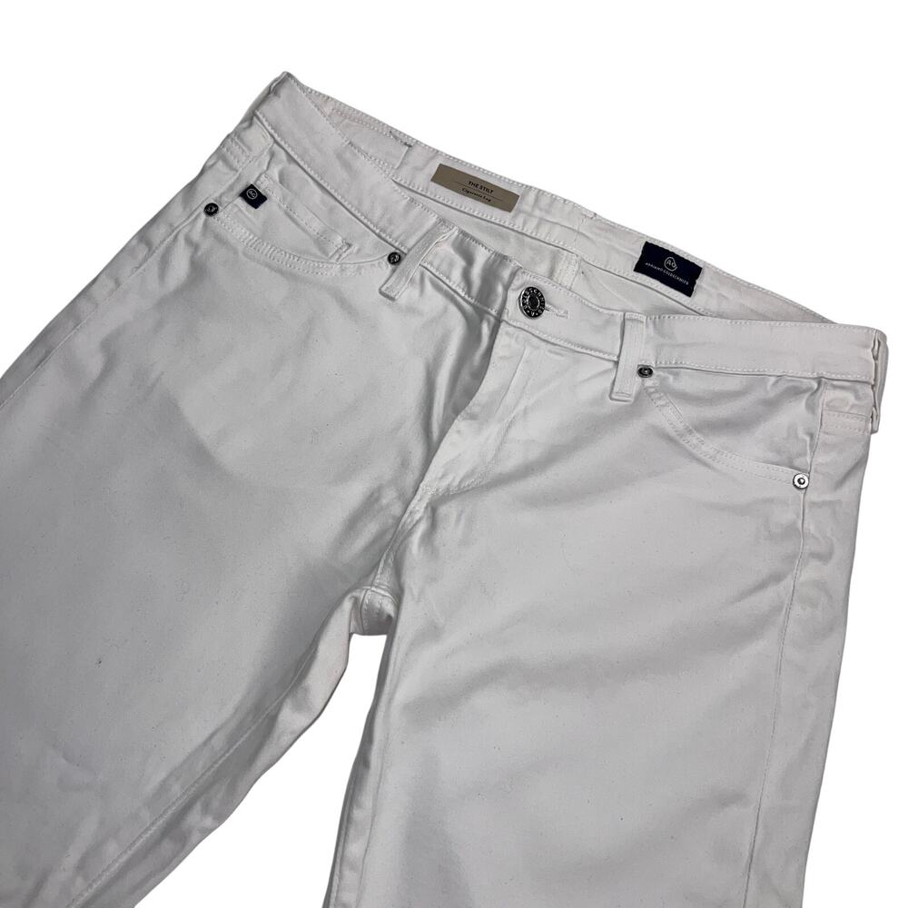 AG Adriano Goldschmied The Stilt White Cigarette Leg Stretch Jeans Size 28R